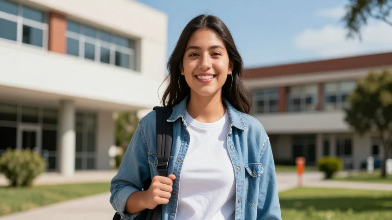 Retrato vibrante de estudiante mexicana moderna