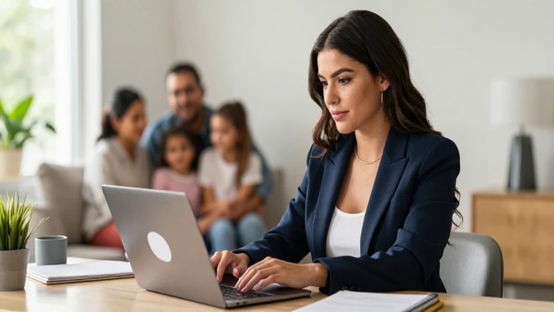 Mujer mexicana exitosa trabaja con estilo en su oficina