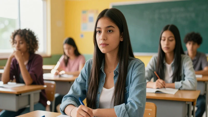 Estudiante mexicano exitoso en una clase moderna