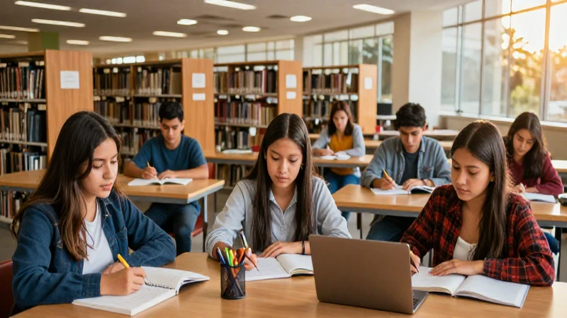 Estudiantes mexicanos universitarios en campus vibrante