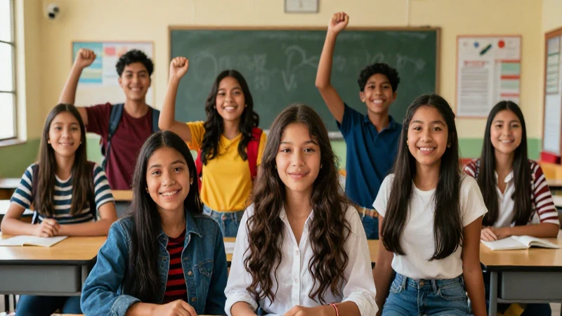 Estudiantes mexicanos exitosos en primaria moderna