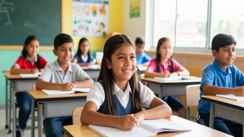 Estudiantes mexicanos felices y vibrantes