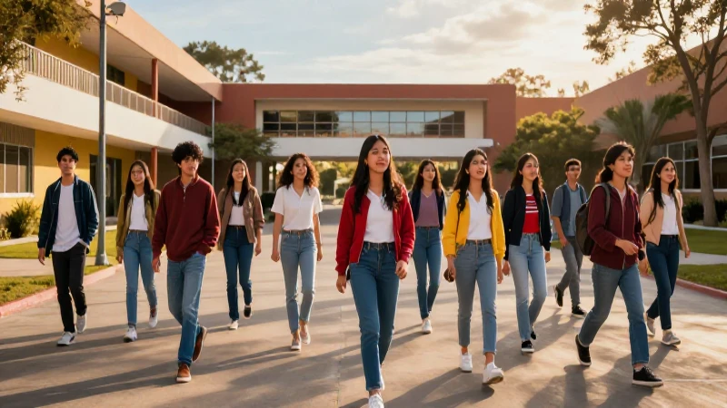 Vibrante grupo mexicano en campus moderno