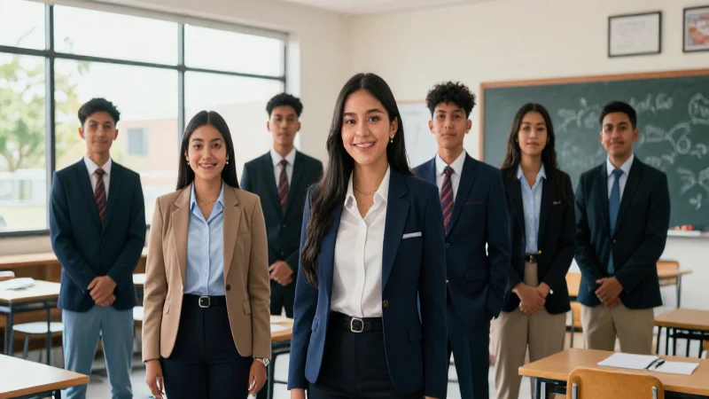 Estudiantes mexicanos modernos en aula vibrante