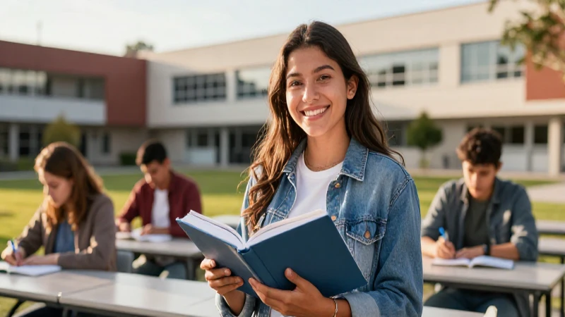 Estudiante mexicano sonríendo en universidad