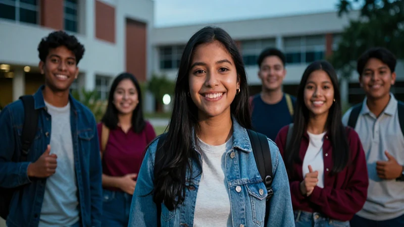 Estudiantes mexicanos diversos celebrando su éxito académico