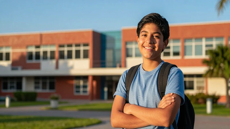 Estudiante mexicano confiado bajo luz dorada