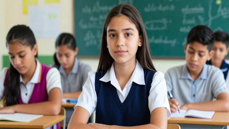Estudiante mexicano brillante y enfocado en el aula