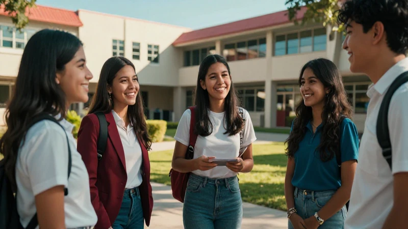 Estudiantes mexicanos universitarios celebrando éxito académico