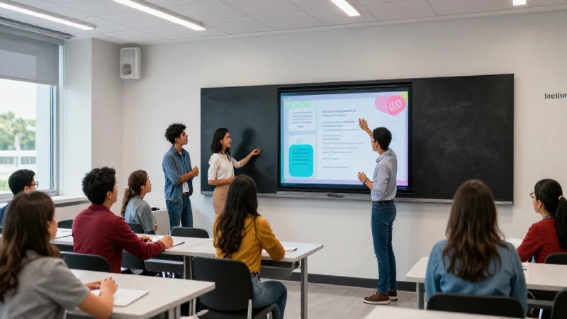 Estudiantes mexicanos colaborando en aula moderna y vibrante