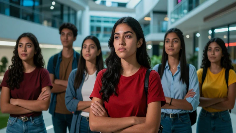 Estudiantes mexicanos en campus tecnológico vibrante
