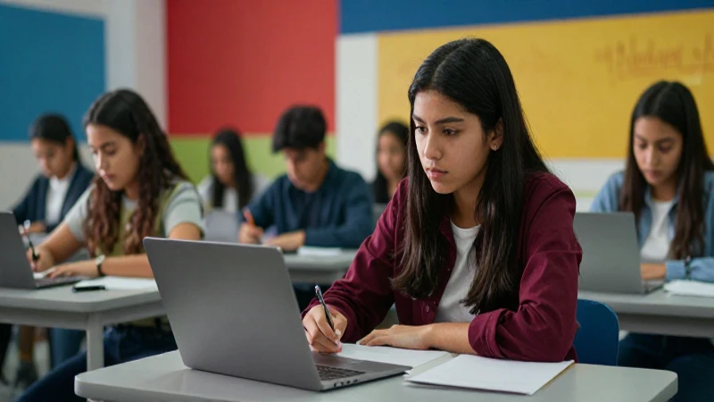 Estudiante estudia en moderno campus mexicano