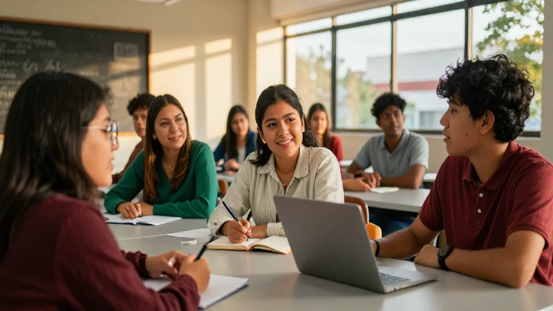 Estudiantes mexicanos colaborando con éxito en la universidad
