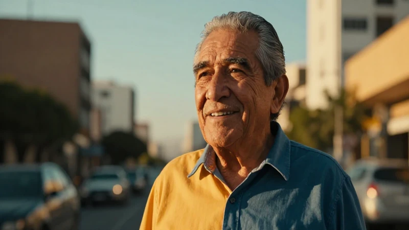 Mayor mexicano optimista en luz dorada