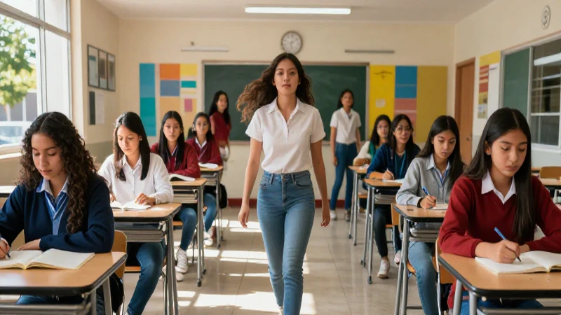 Estudiantes mexicanos vibrantes en aula moderna