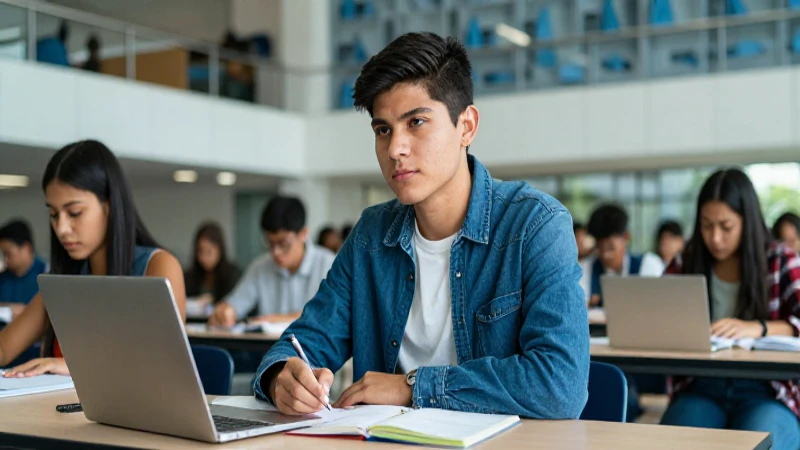 Estudiante mexicano enfocado en el éxito académico