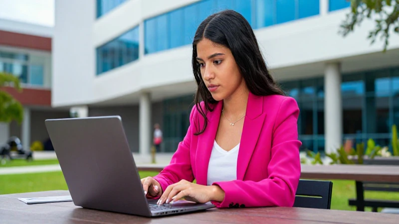 Estudiante mexicano exitoso en universidad moderna