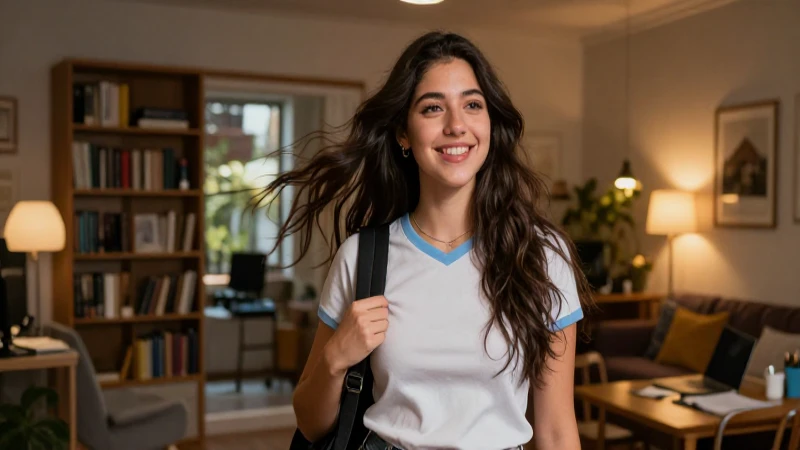 Retrato vibrante y profesional de estudiante argentino