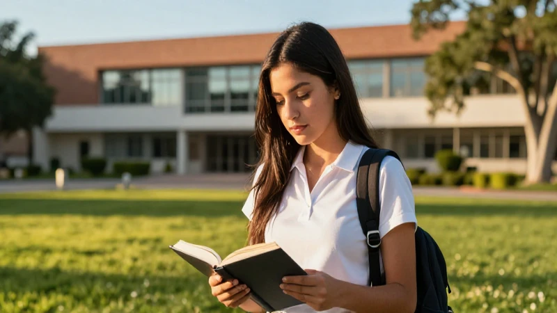 Estudiante mexicana bajo la luz del atardecer