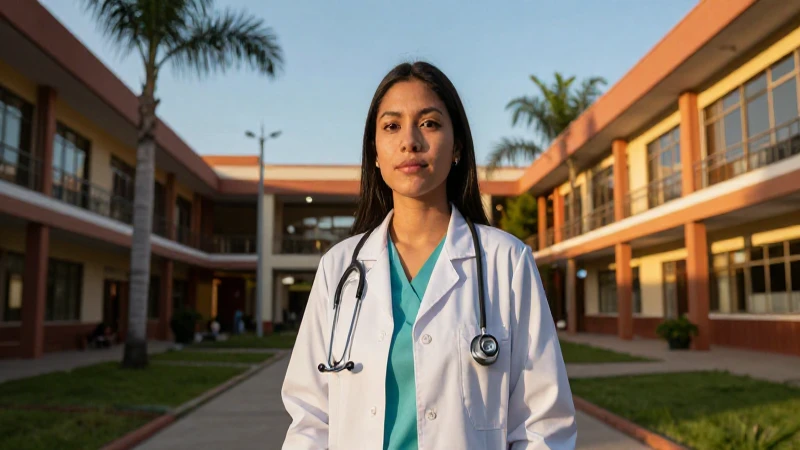 Estudiante de medicina mexicana en su campus