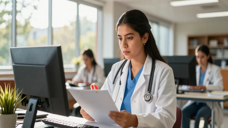 Estudiante de medicina mexicano estudia anatomía con luz matutina