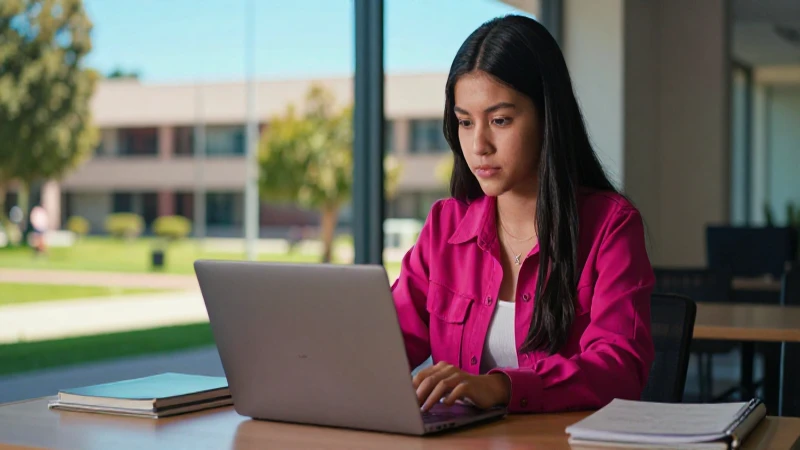 Estudiante mexicano en ambiente universitario vibrante