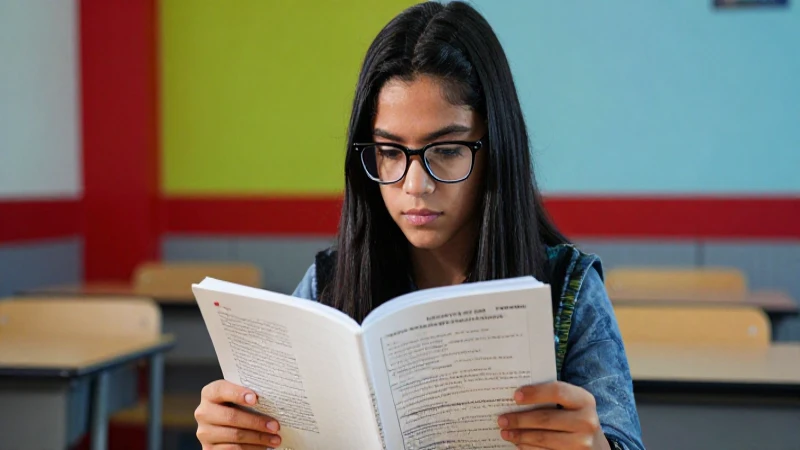 Estudiante mexicano estudiando gramática profesional