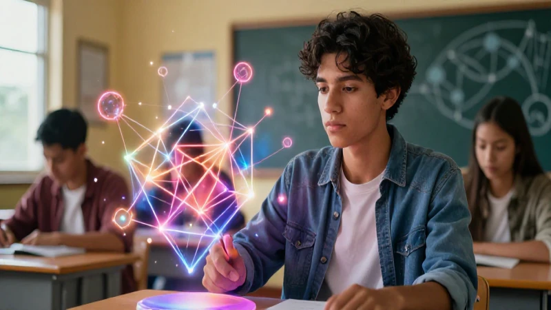 Estudiante mexicano aprende conocimiento abstracto moderno