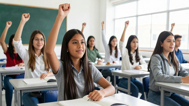 Estudiantes mexicanos celebrando éxito educativo