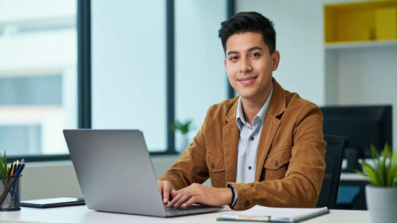 Joven profesional mexicano simboliza éxito y futuro