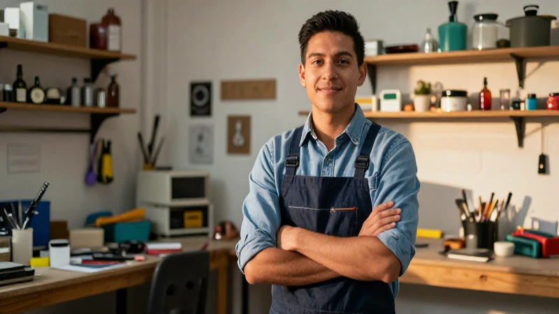 Joven profesional mexicano dinámico y vibrante