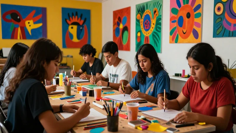 Taller artístico vibrante en México