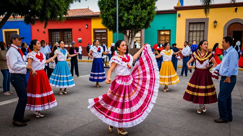 Danza mexicana vibrante y colorida