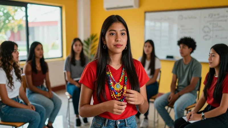 Jóvenes diversos en vibrante taller cultural