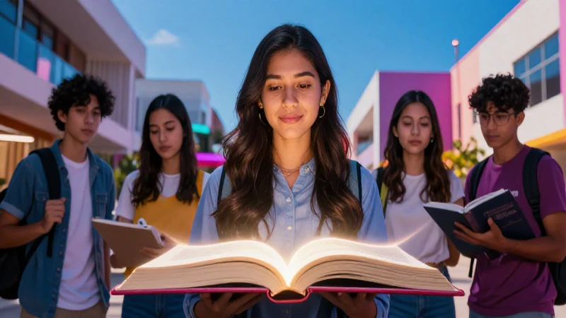 Estudiantes mexicanos modernos y vibrantes en su campus