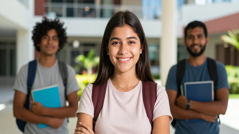 Estudiante mexicano sonríe con confianza universitaria