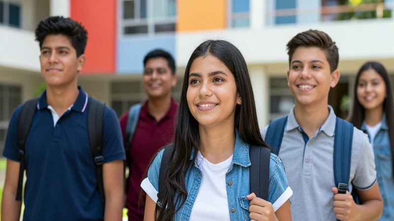 Estudiantes mexicanos soñando con un futuro brillante