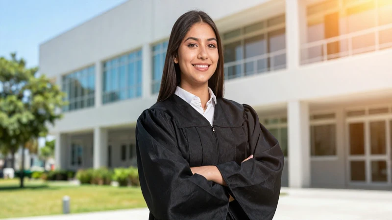 Estudiante mexicano seguro en campus universitario