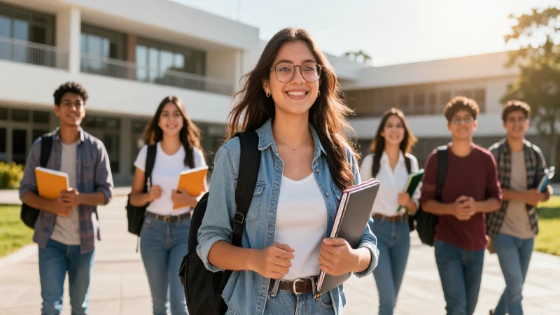 Estudiantes mexicanos exitosos en campus moderno