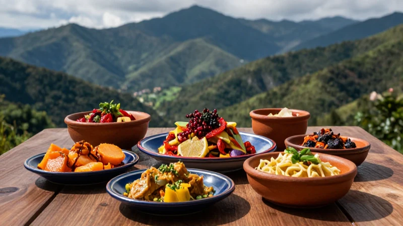 Sabores de Nayar en el hermoso paisaje montañosos