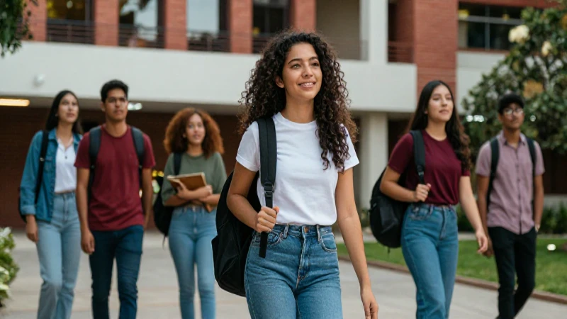 Estudiantes mexicanos exitosos en campus vibrante