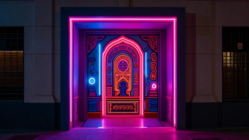 Cinema moderno y vibrante con arte cultural