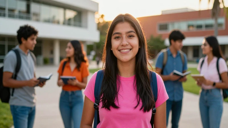 Estudiantes mexicanos modernos con luz dorada