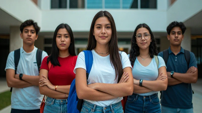 Estudiantes mexicanos universitarios, modernos y dinámicos