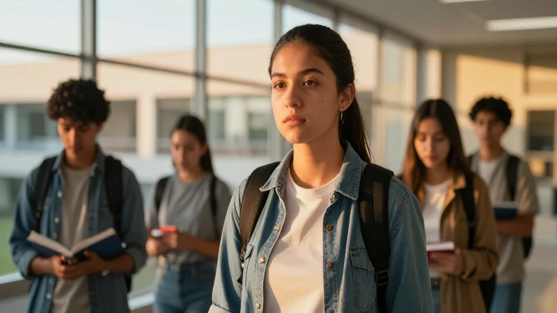 Estudiante mexicano en universidad al atardecer