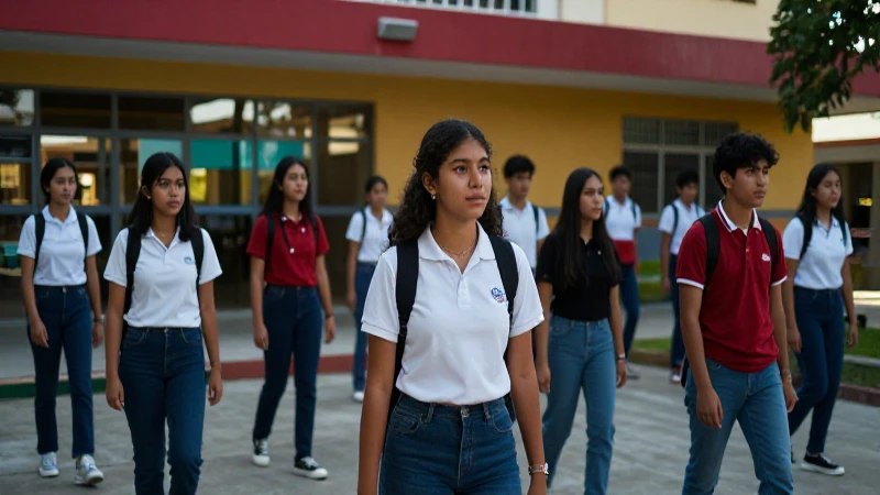 Jóvenes mexicanos en campus vibrante moderno