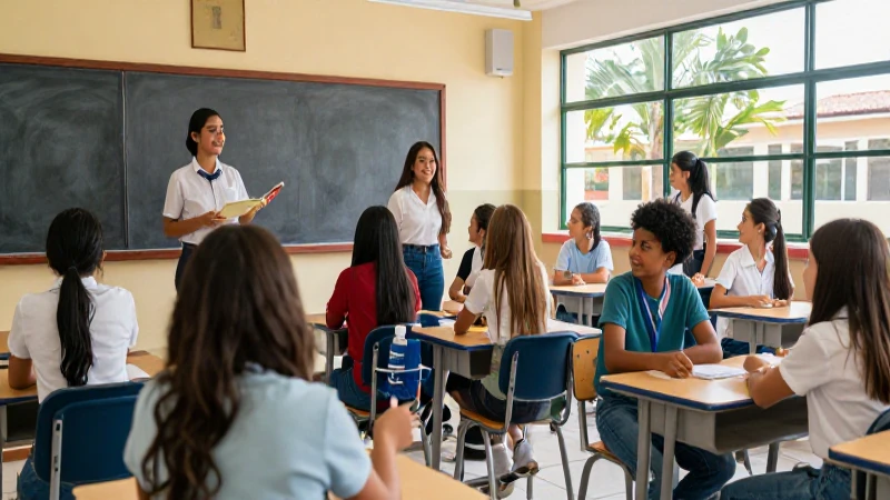 Actividades escolares en campus moderno y vibrante