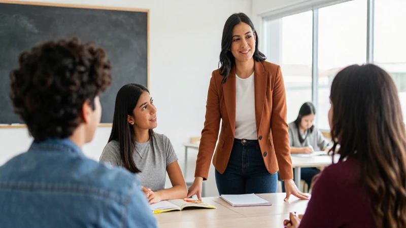Clase moderna con tutor y estudiante vibrante