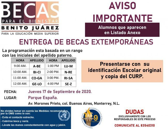 fecha de convocatoria para beca benito juarez en educacion superior