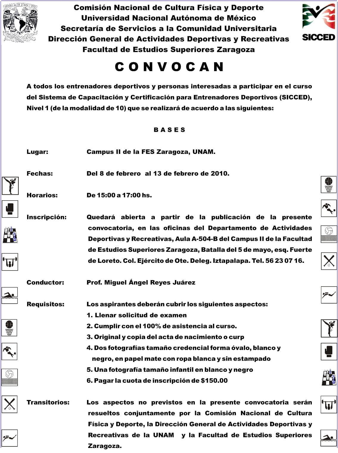 Fecha de convocatoria para ingreso a la FES Zaragoza y requisitos